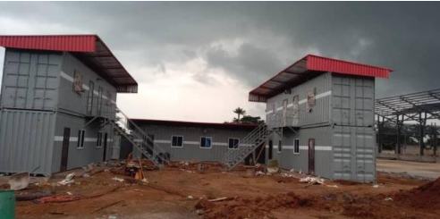 Completed two-storey container dormitories