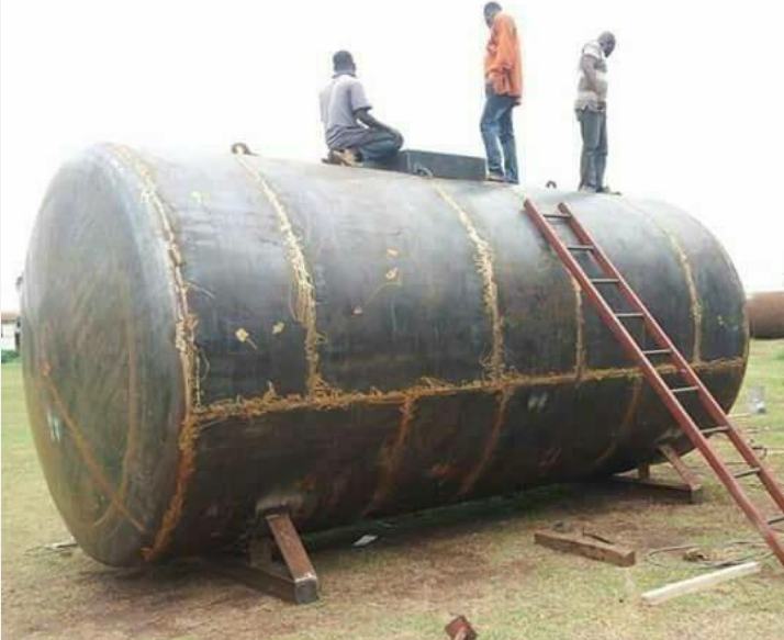 Large welded steel underground tank